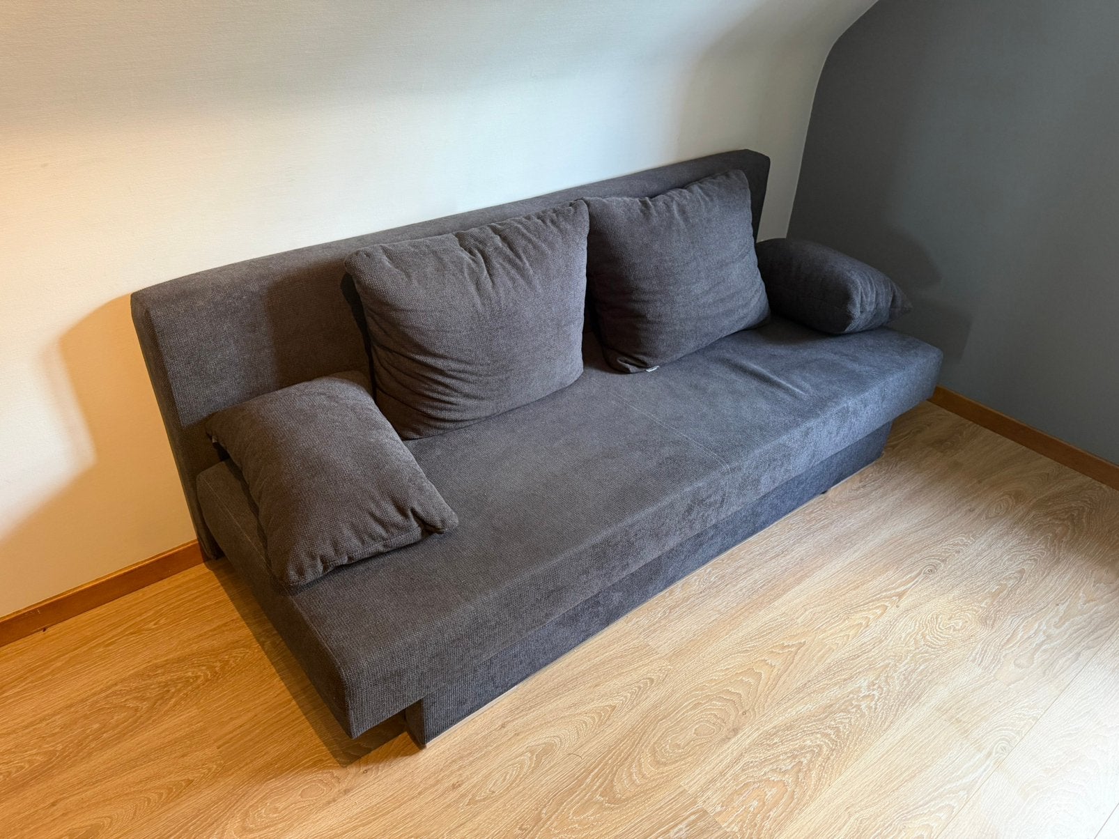 Zetelbed, Gris, Queen size, 140 cm, Enlèvement