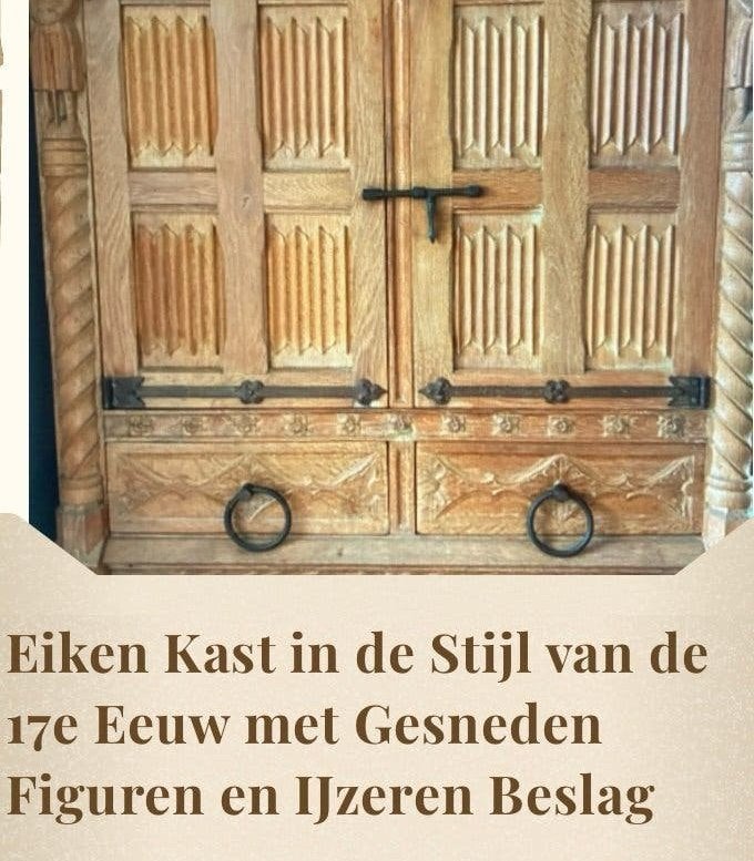 Unieke handgemaakte eiken meubels ( beschrijving zie foto’s), Antiquités & Art, Antiquités | Meubles | Armoires, Enlèvement