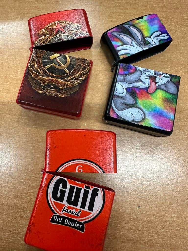3x zippo huls (merkloos) benzine aansteekt, Ophalen of Verzenden, Zo goed als nieuw