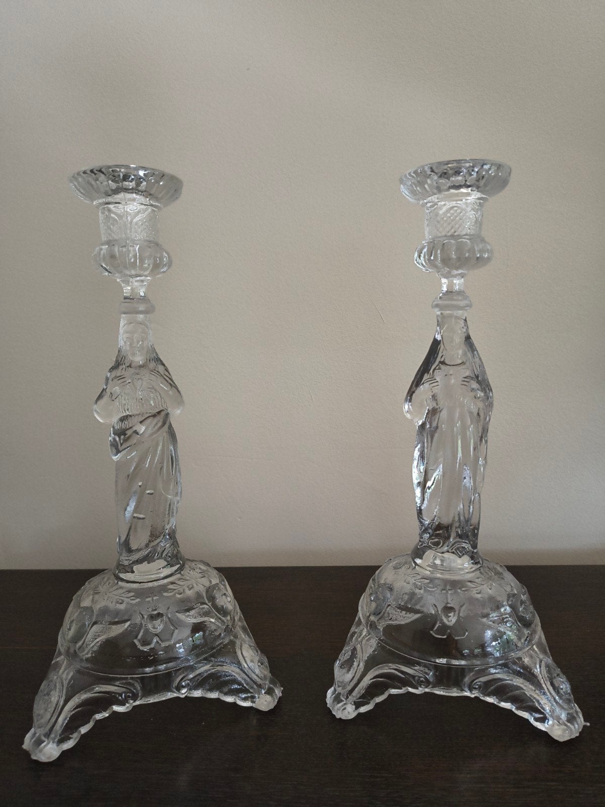 Oude glazen kandelaars, Ophalen, Glas