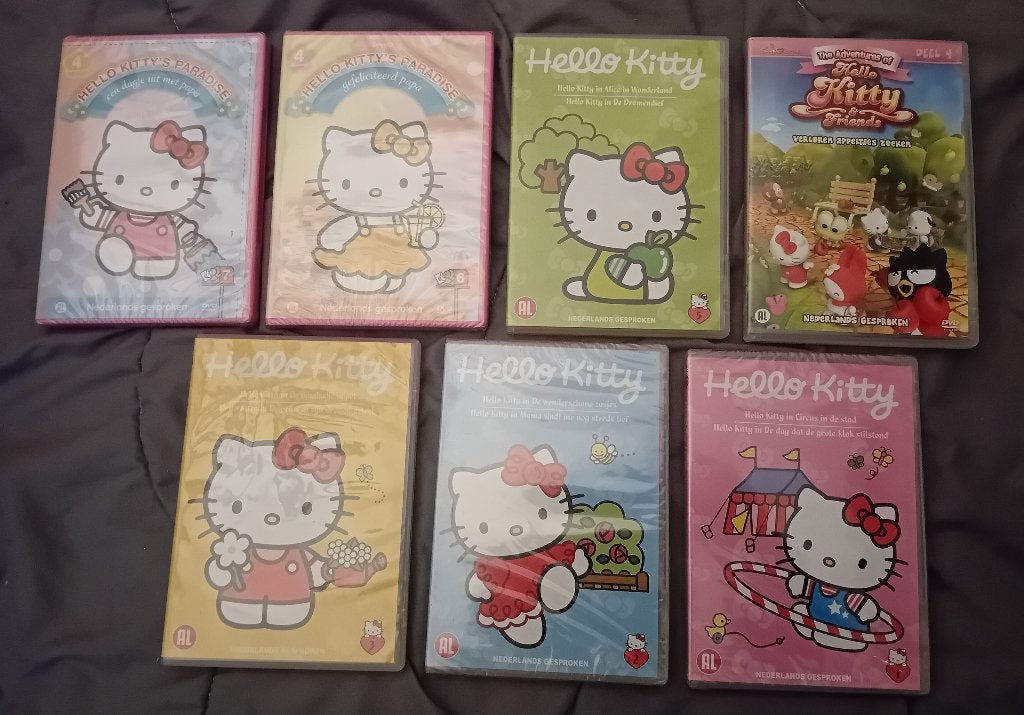 7 dvd's Hello Kitty, Cd's en Dvd's, Ophalen of Verzenden, Gebruikt, Film