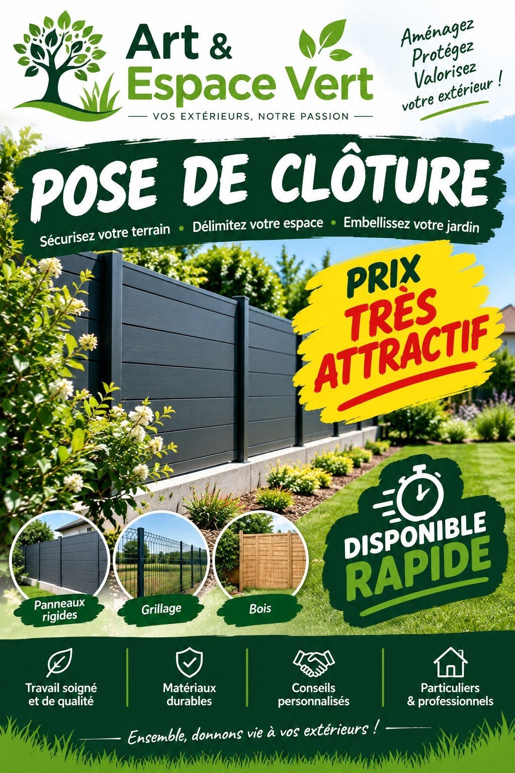 poseur de cloture, Enlèvement ou Envoi, Bois