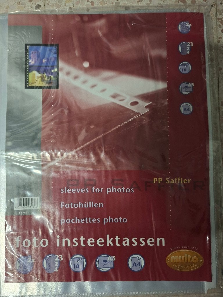 100 transparante insteekhoezen A5 foto's, Audio, Tv en Foto, Fotoalbums en Accessoires, Ophalen of Verzenden, Nieuw, Fotomap