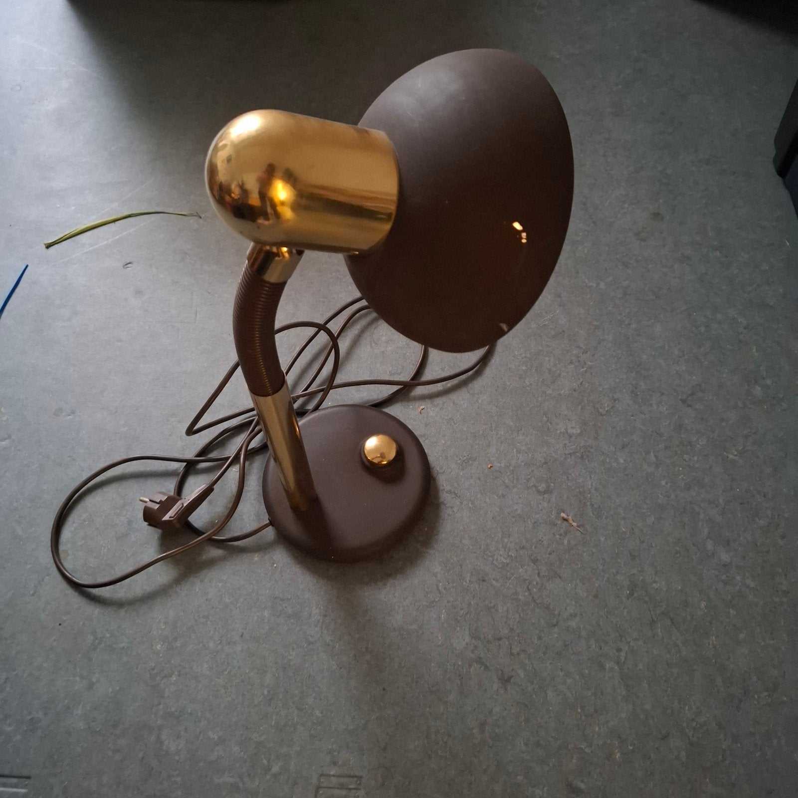Bruine bureaulamp, Ophalen, Bruin, E27 (groot), Leeslamp