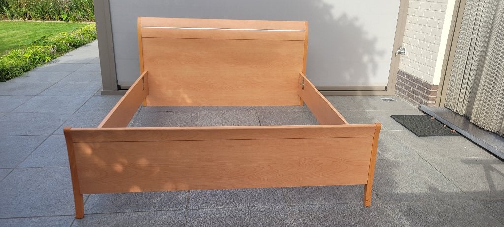 Bed  160x200, Huis en Inrichting, Ophalen, Bruin, Tweepersoons, Zo goed als nieuw