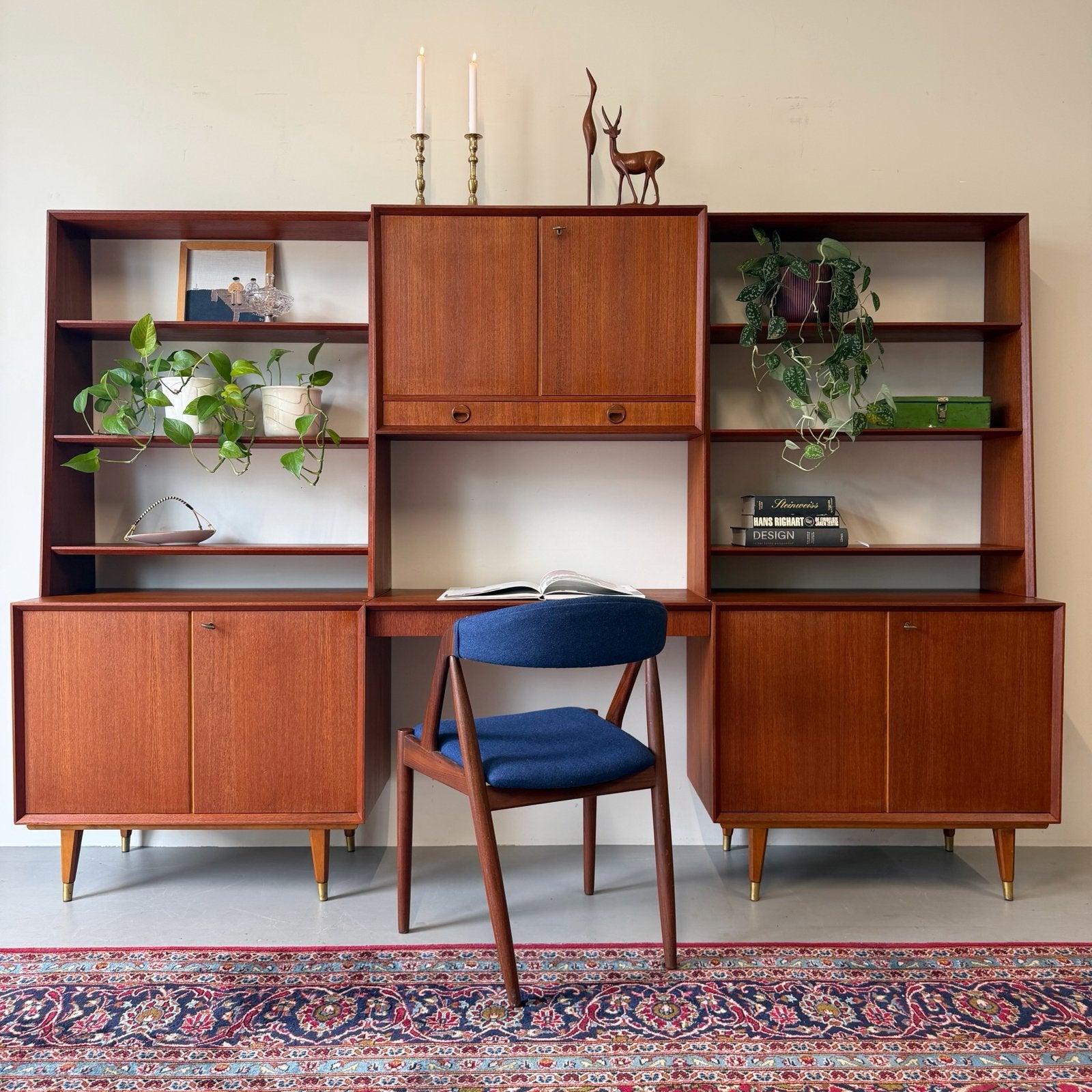 Vintage wandmeubel, Scandinavisch design, Ophalen of Verzenden, Gebruikt, 200 tot 250 cm