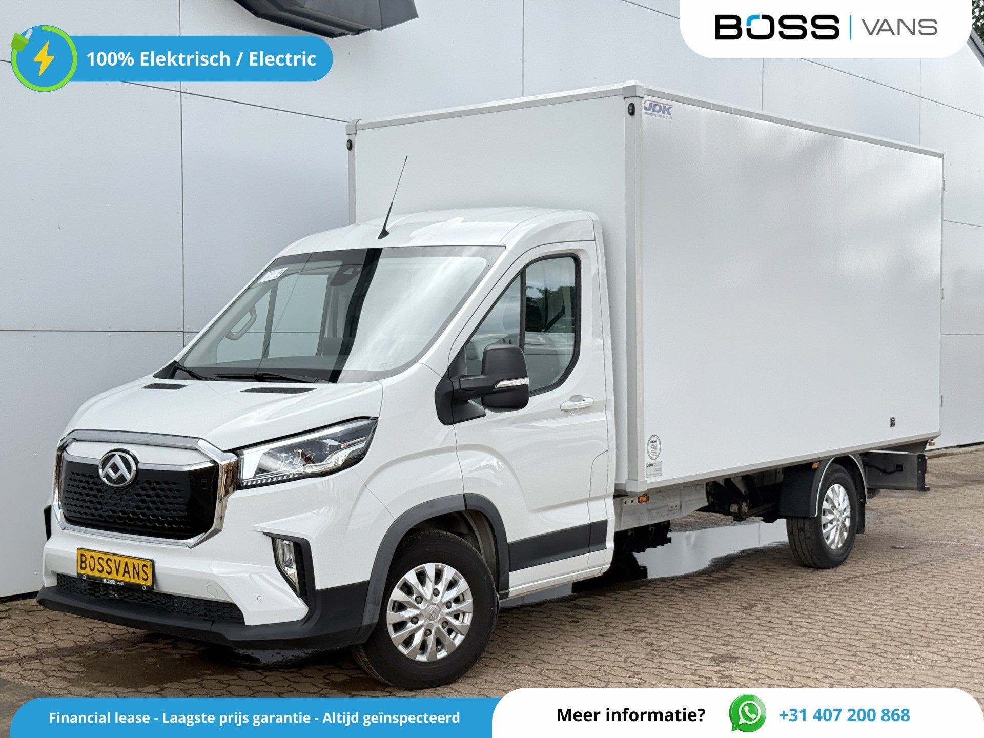 Maxus eDeliver 9 65kWh 204PK Elektrisch Bakwagen met achterd, Auto's, Bestelwagens en Lichte vracht, Stof, Parkeersensor, Maxus