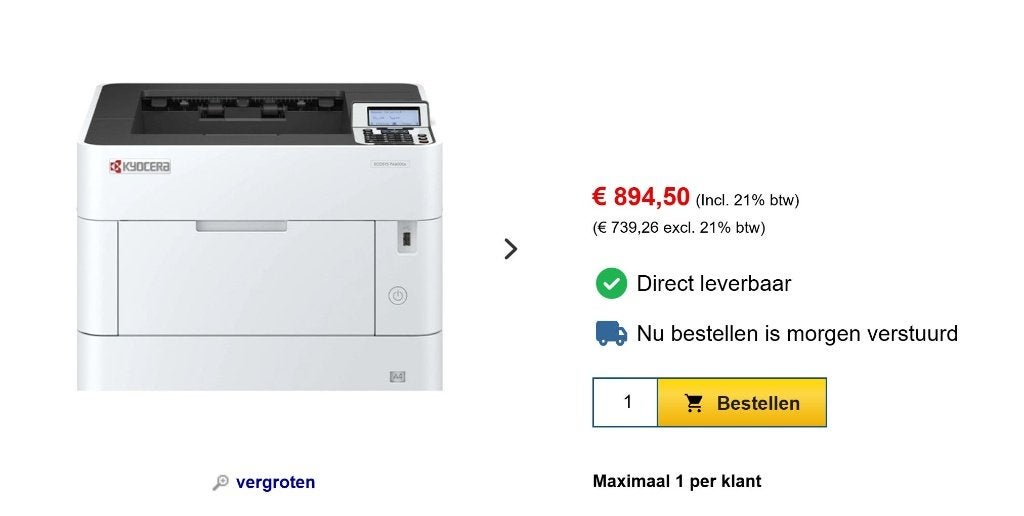 NOUVELLE IMPRIMANTE KYOCERA ECOSYS PA6000 PRIX MARCHAND 800E, Enlèvement, Comme neuf, Imprimante laser, Imprimante