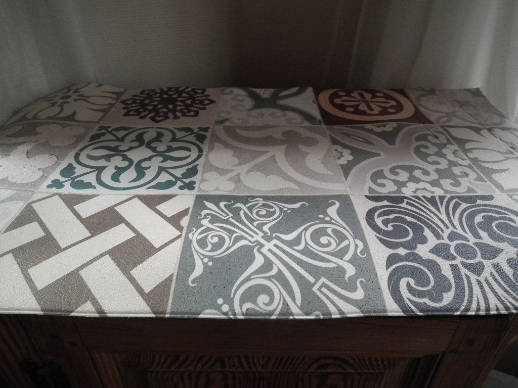 Tapis en pvc imitation carrelage (Long 79 / Larg 49 cm), Enlèvement ou Envoi, 50 à 100 cm, Comme neuf, Vert