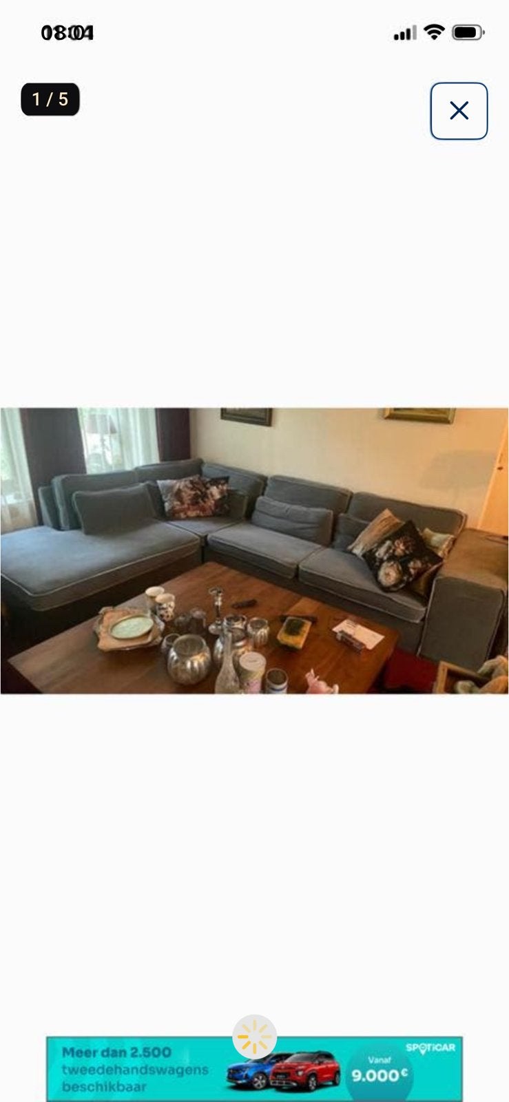 Lounge bank/hoekbank, Ophalen, Stof