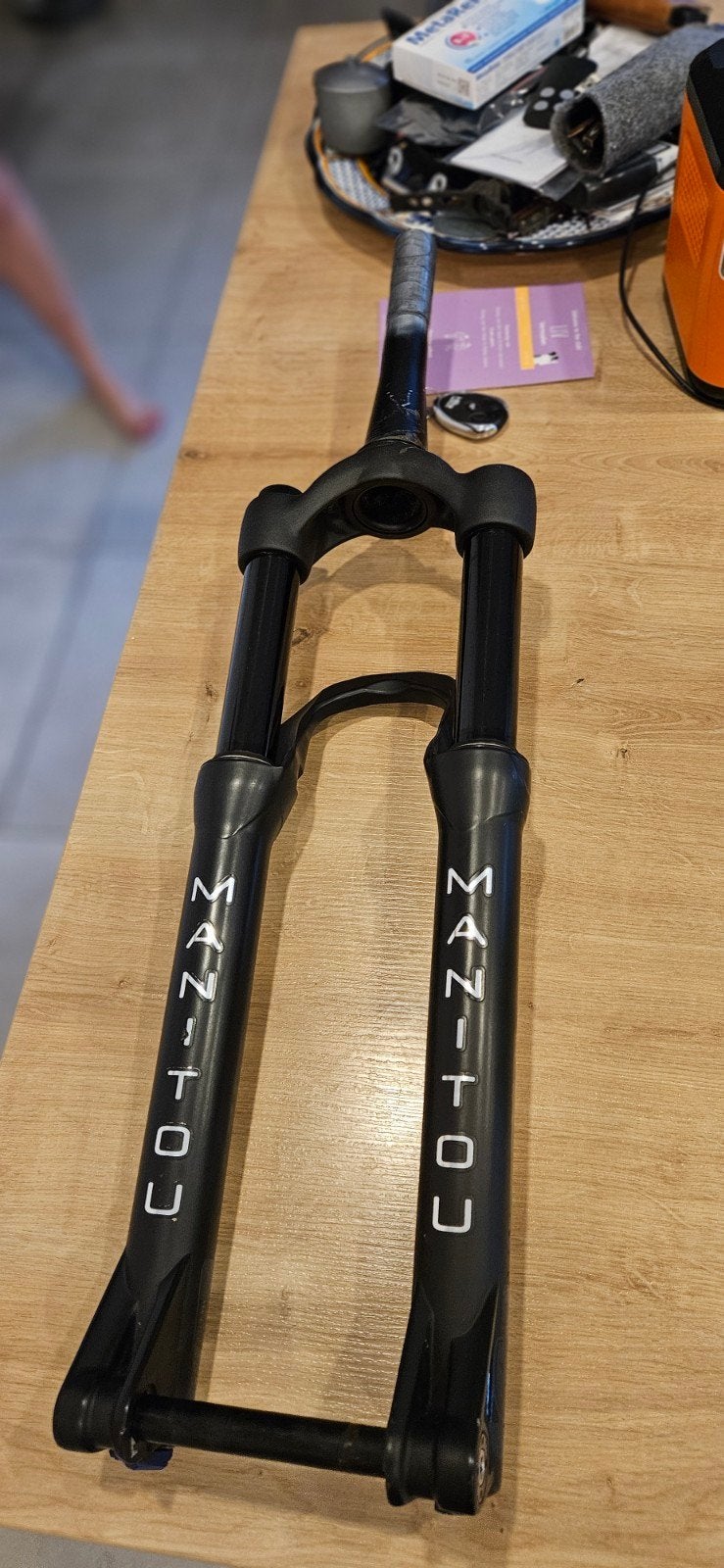 Vork DJ manitou circus expert, Ophalen, Gebruikt, Mountainbike, Voorvork
