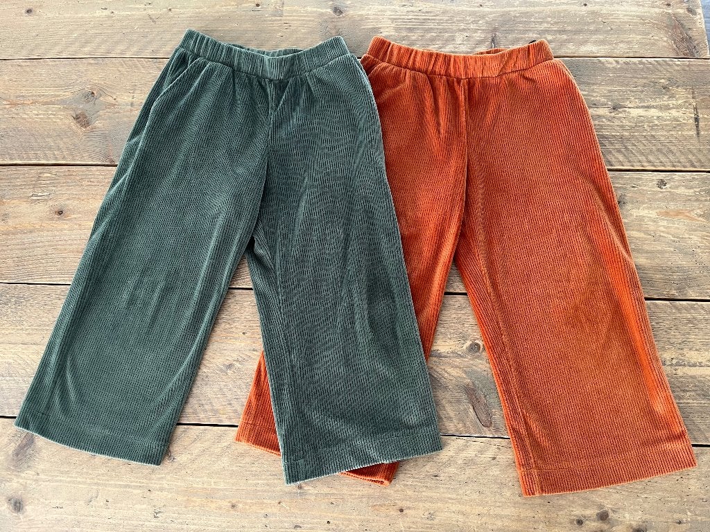 JBC 2 mooie broeken velours roest + groen 128 en/of 134, Broek, Meisje, JBC, Ophalen of Verzenden