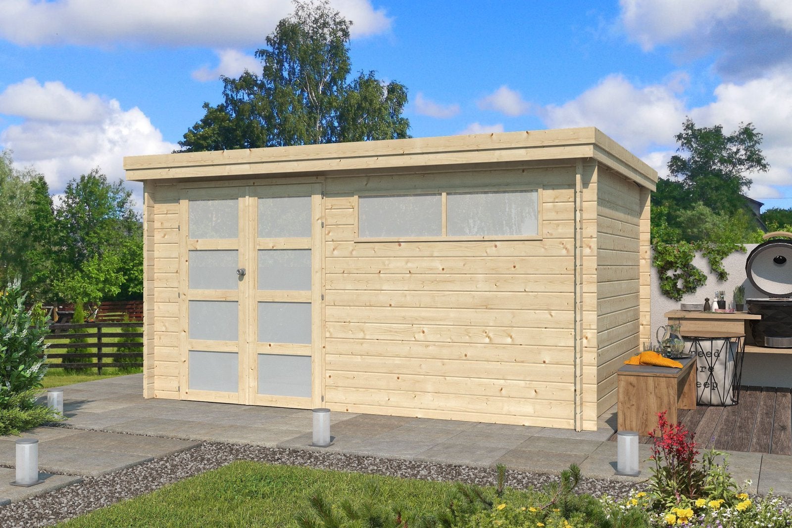 Abri de jardin Abri de jardin Abri de jardin Oregon 415x295, Enlèvement ou Envoi, Neuf, Bois, Remise à vélos