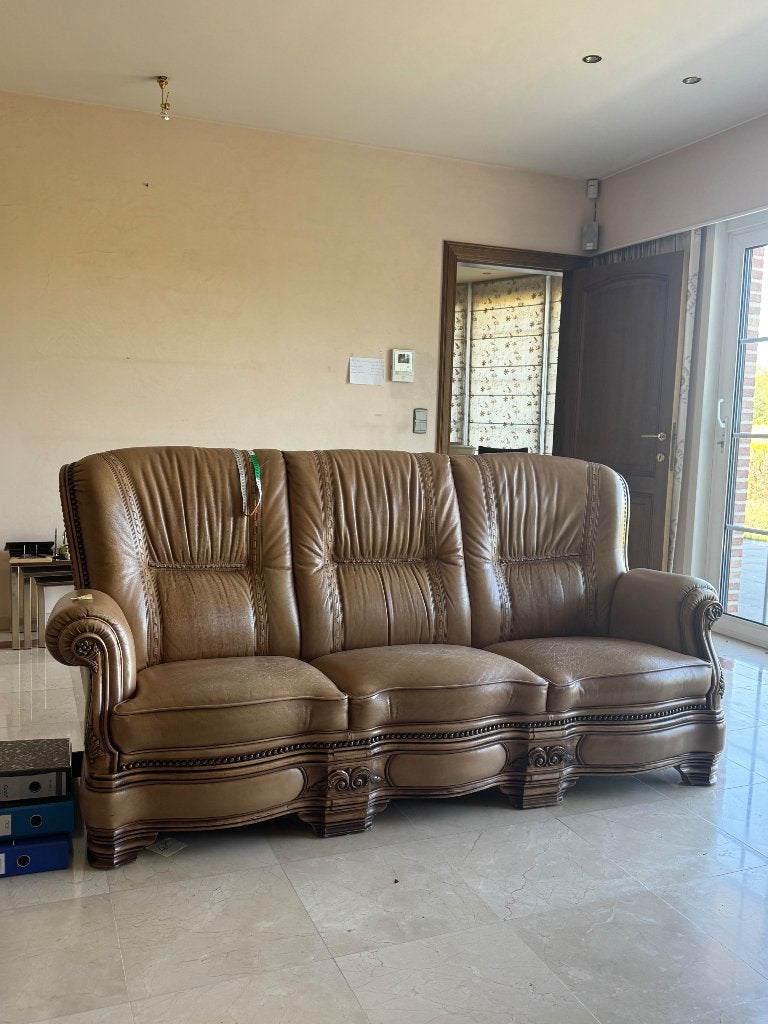 Siège 3-1-1 Retro Salon en cuir brun, Enlèvement, Utilisé, Cuir