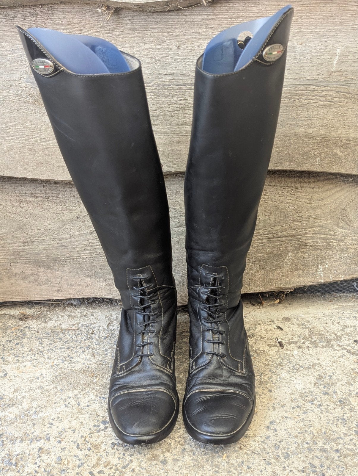 Bottes d'équitation Fellini en cuir noir, Noir, S