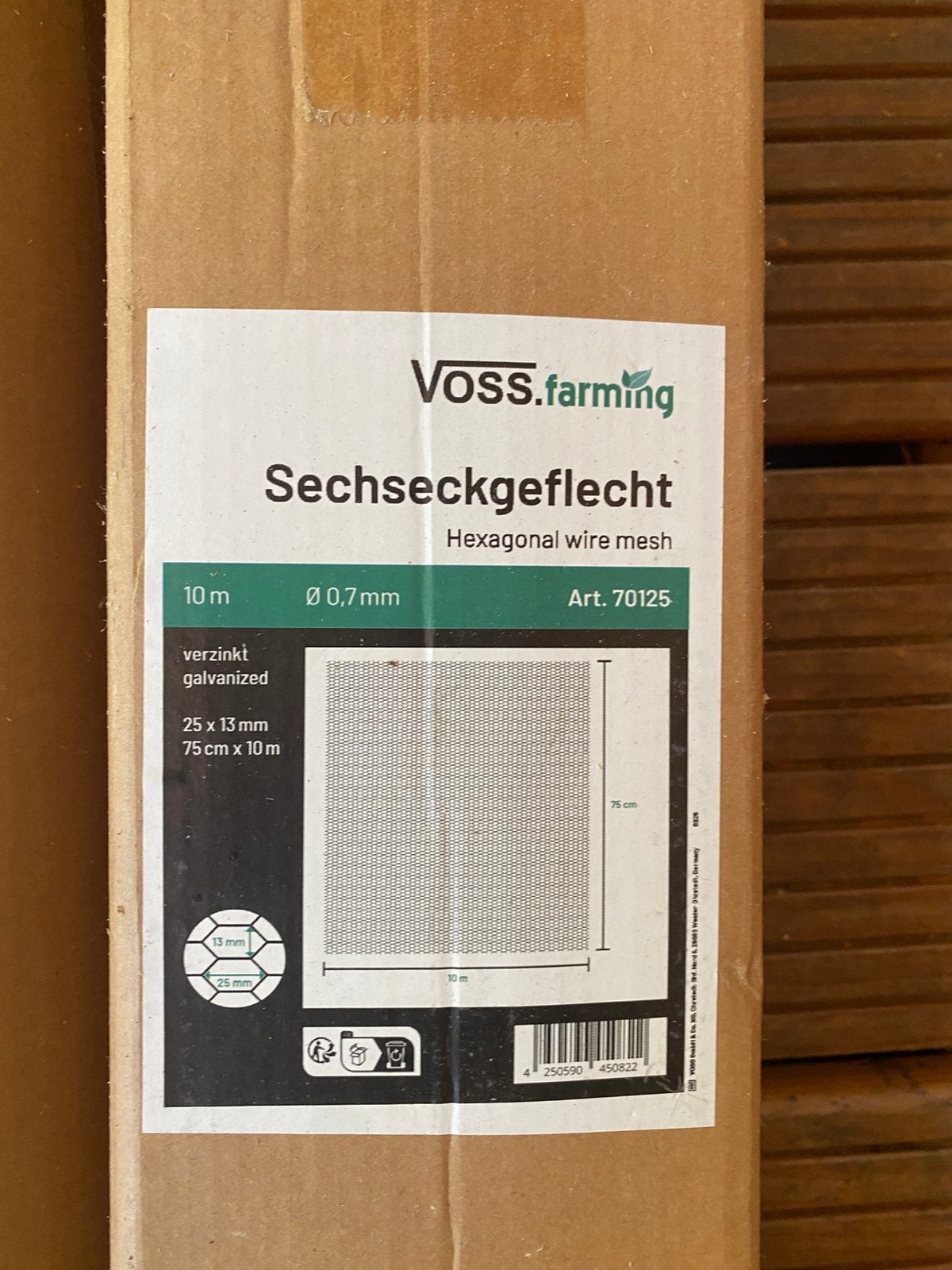 4 rollen verzinkt kippengaas / zeskantgaas VOSS 75 cm  10 m, Tuin en Terras, Gaas en Draad, Ophalen, Zo goed als nieuw