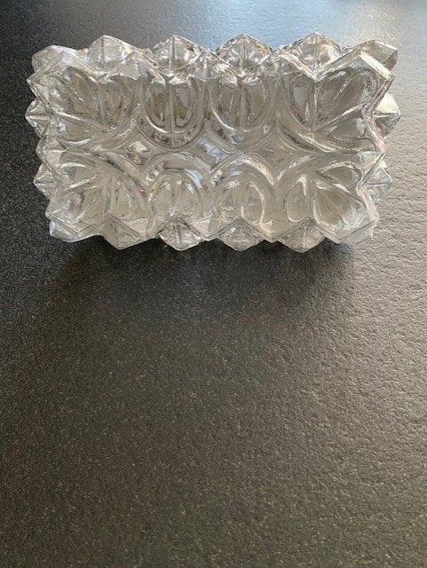 vintage glazen plafondlamp/muurlamp 22x12x10, Ophalen, Gebruikt, Glas, Wandlamp