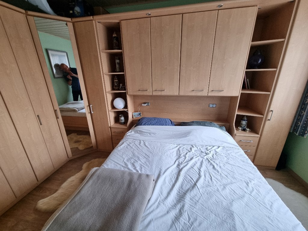 Volledige slaapkamer, Huis en Inrichting, Slaapkamer | Complete slaapkamers, Ophalen, Modern, kleur goud ahorn, Gebruikt, Tweepersoons