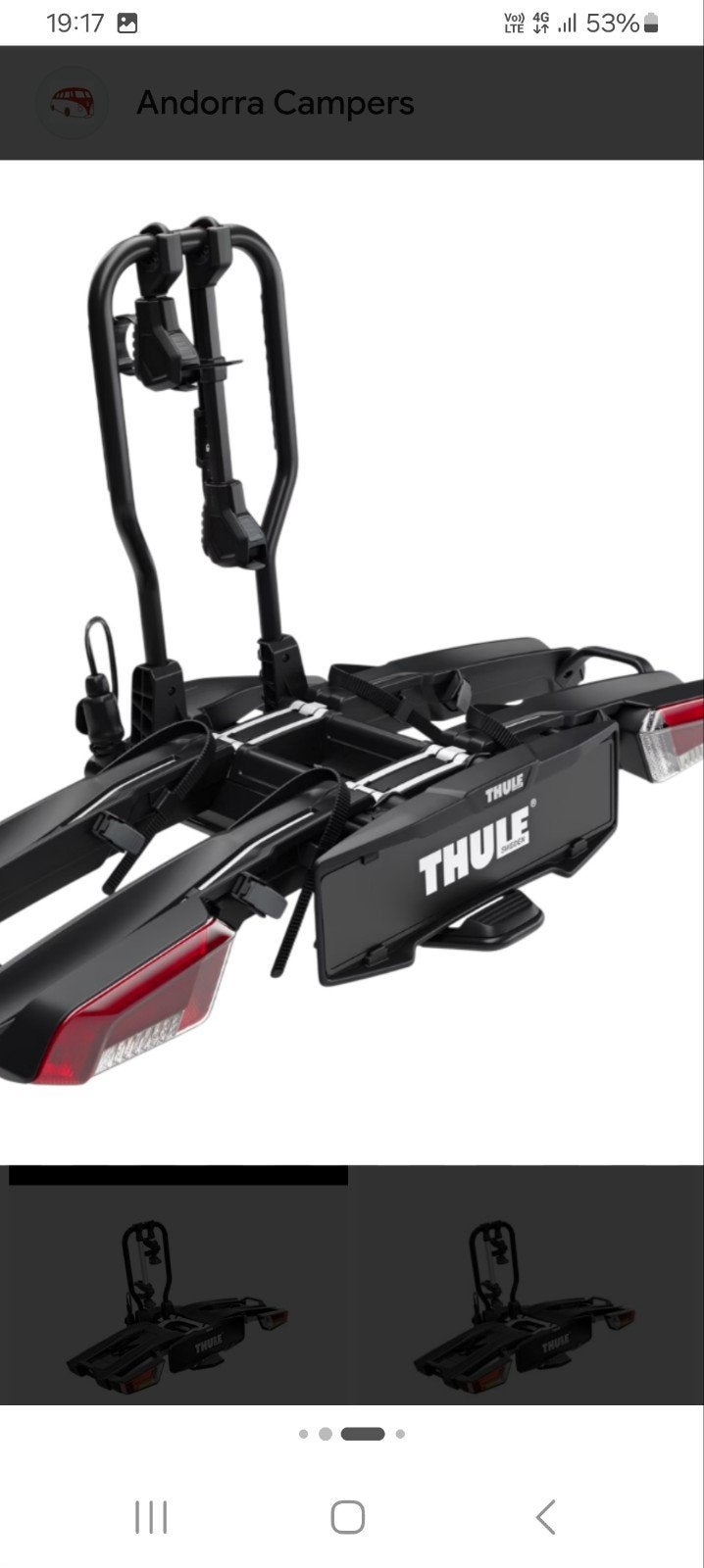 Porte-vélos Thule Xt2 933 Easyfold 60kg, Neuf, Support d'attelage, Enlèvement, 2 vélos
