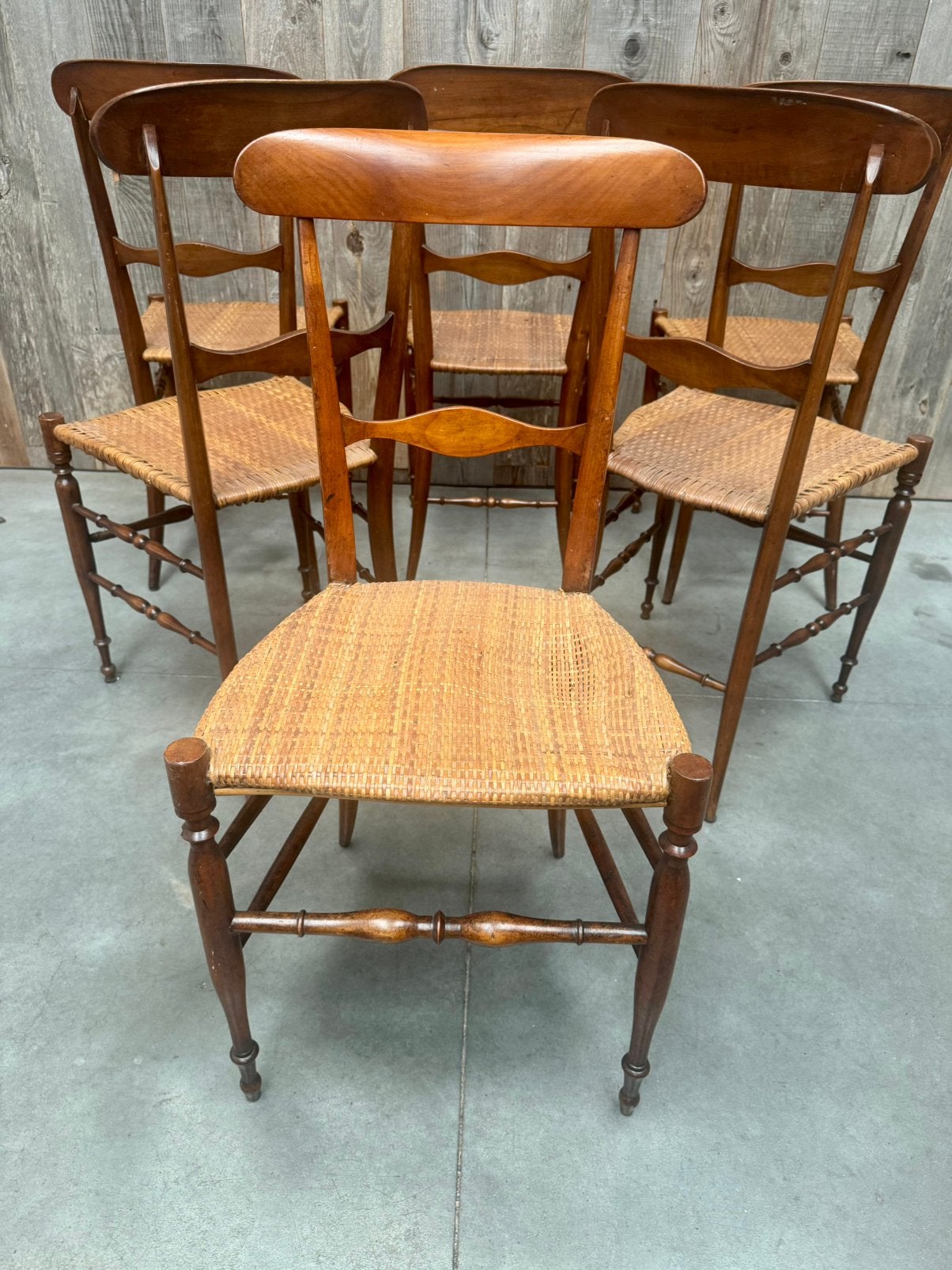 6 chaises Campanino design Chiavari en noyer, Maison & Meubles, Enlèvement ou Envoi, Autres couleurs, Bois, Cinq, Six Chaises ou plus