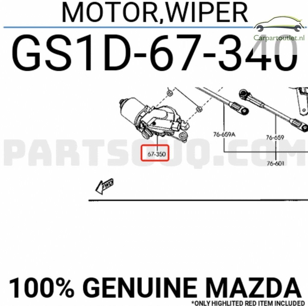 Ruitenwisser motor Mazda 6 GS1D67340, -, Mazda, Utilisé, -