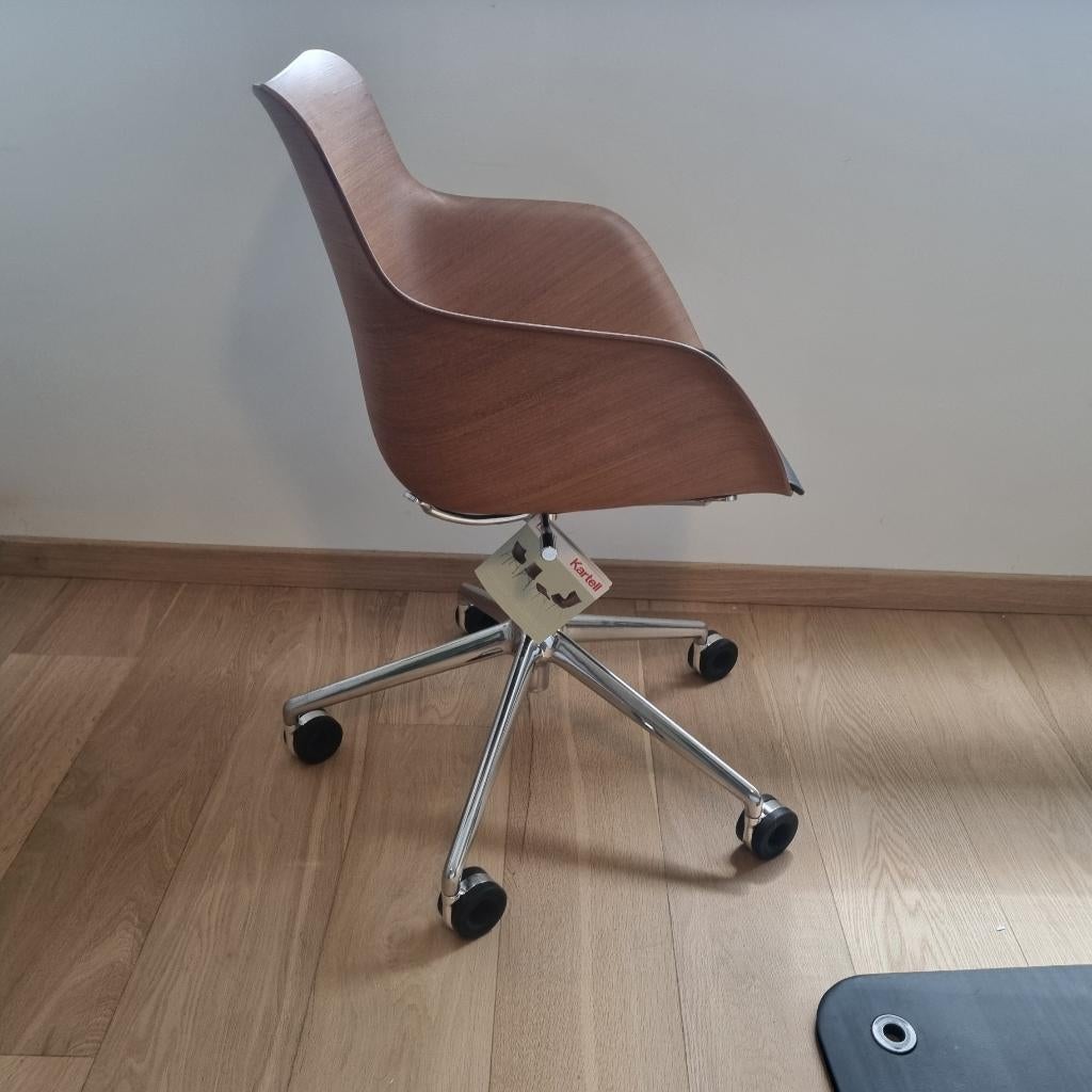 Kartell Q/Wood stoel, Huis en Inrichting, Stoelen, Nieuw, Eén, Hout, Metaal, Bruin, Ophalen