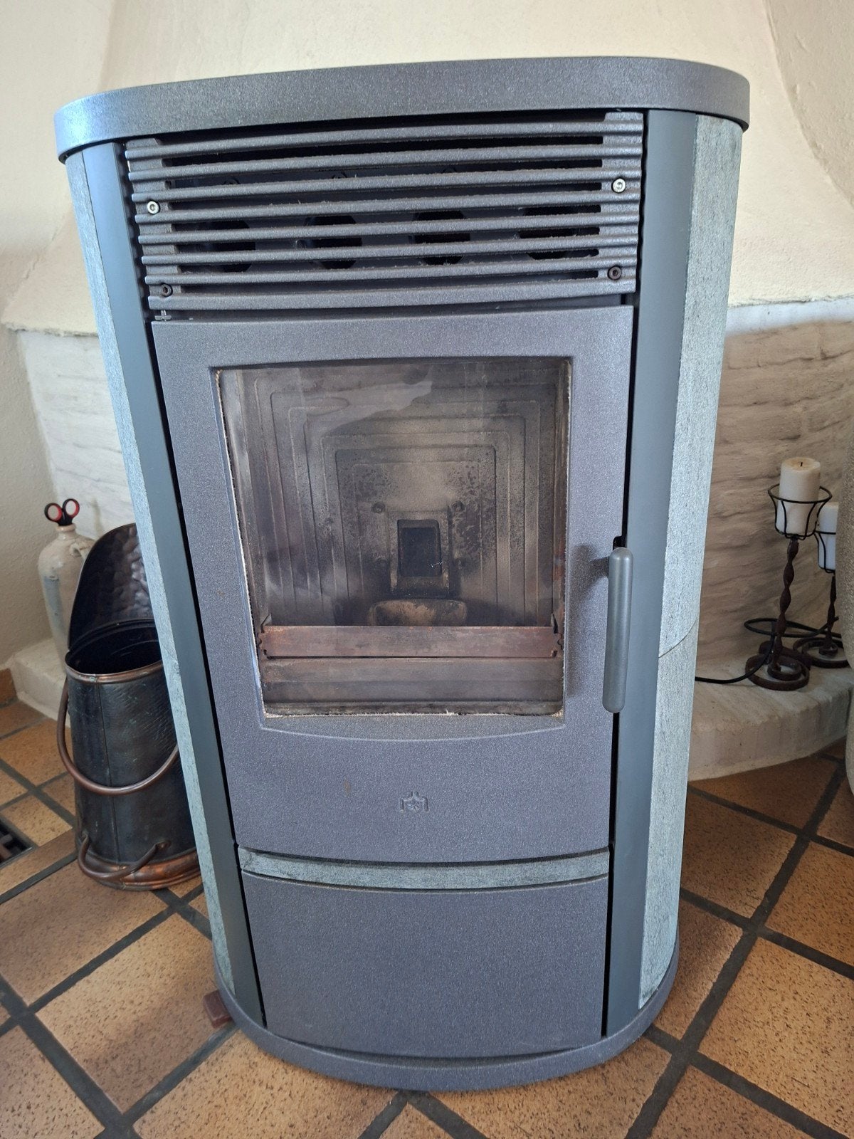 pelletkachel Edelkamin 9kw speksteen, Enlèvement, Utilisé, Autoportant, Poêle à granulés