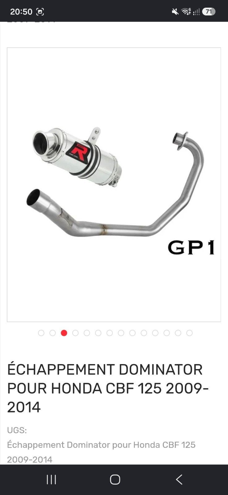 ligne complète Dominator cbf 125, Enlèvement