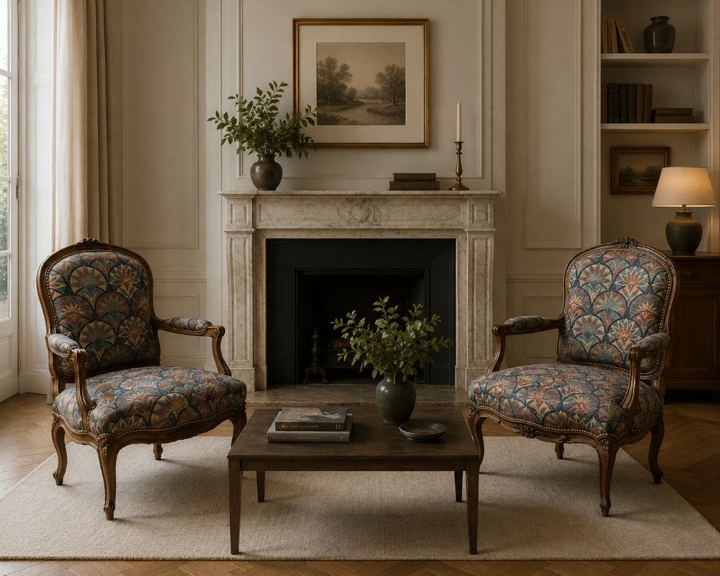 Paire fauteuils style Louis XV, Enlèvement ou Envoi