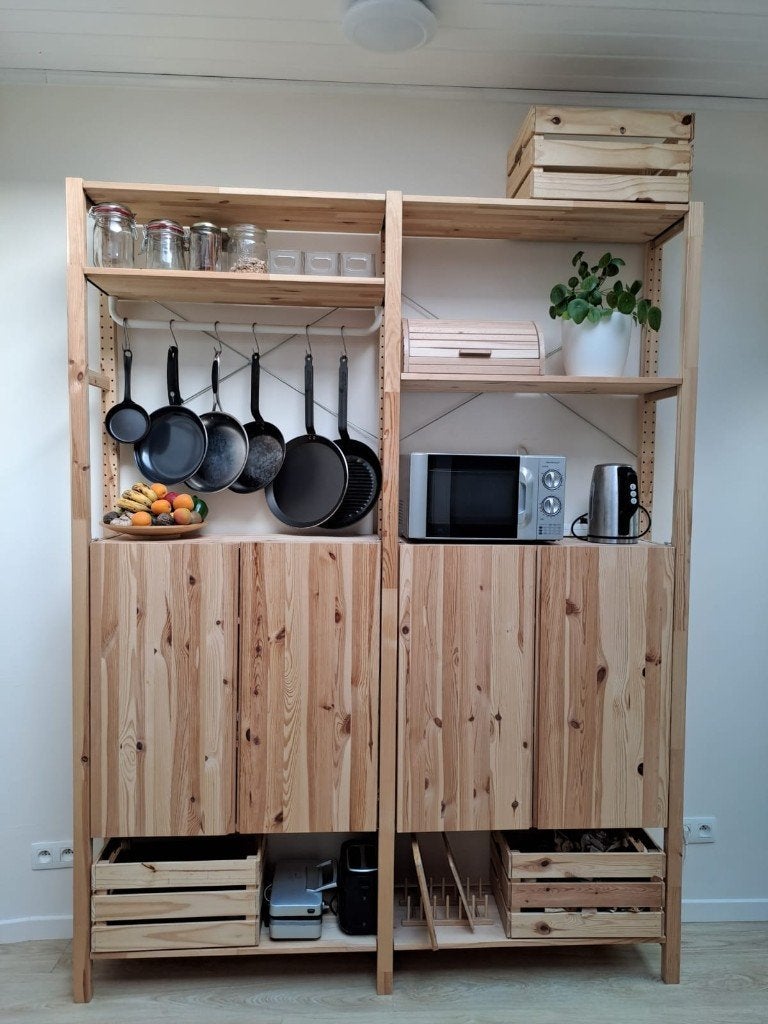 IKEA IVAR Stellingkast met 2 kasten, planken en stangen, Ophalen, Gebruikt