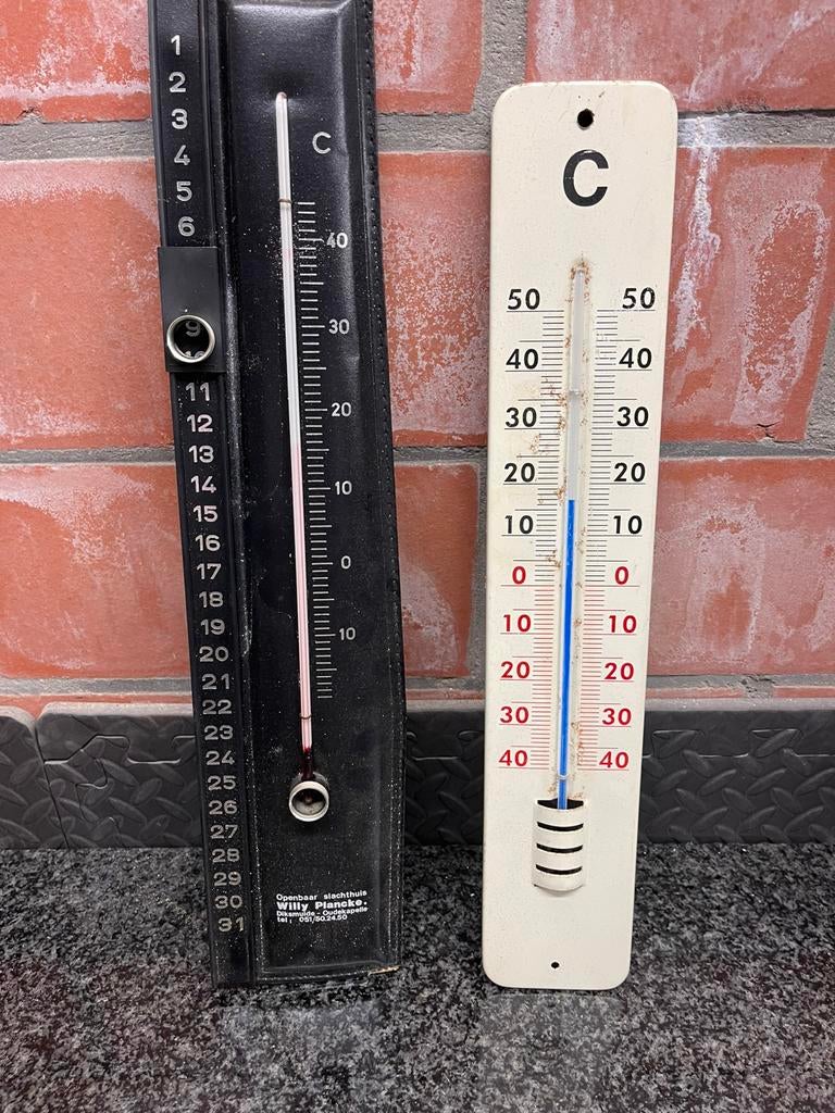 Set van 2 karaktervolle vintage thermometers, Enlèvement ou Envoi, Comme neuf