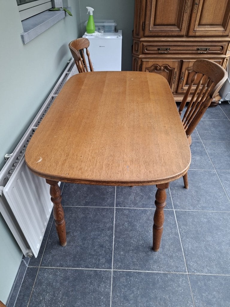 Tafel met drie stoelen, Huis en Inrichting, Ophalen, Gebruikt, Drie personen, Rechthoekig