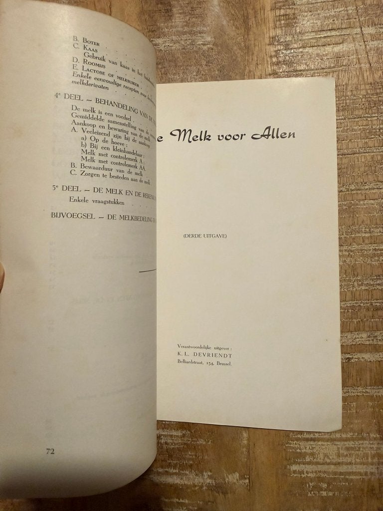 Goede melk voor allen, Ministerie van Landbouw, Livres, Enlèvement ou Envoi, Utilisé, Autres types