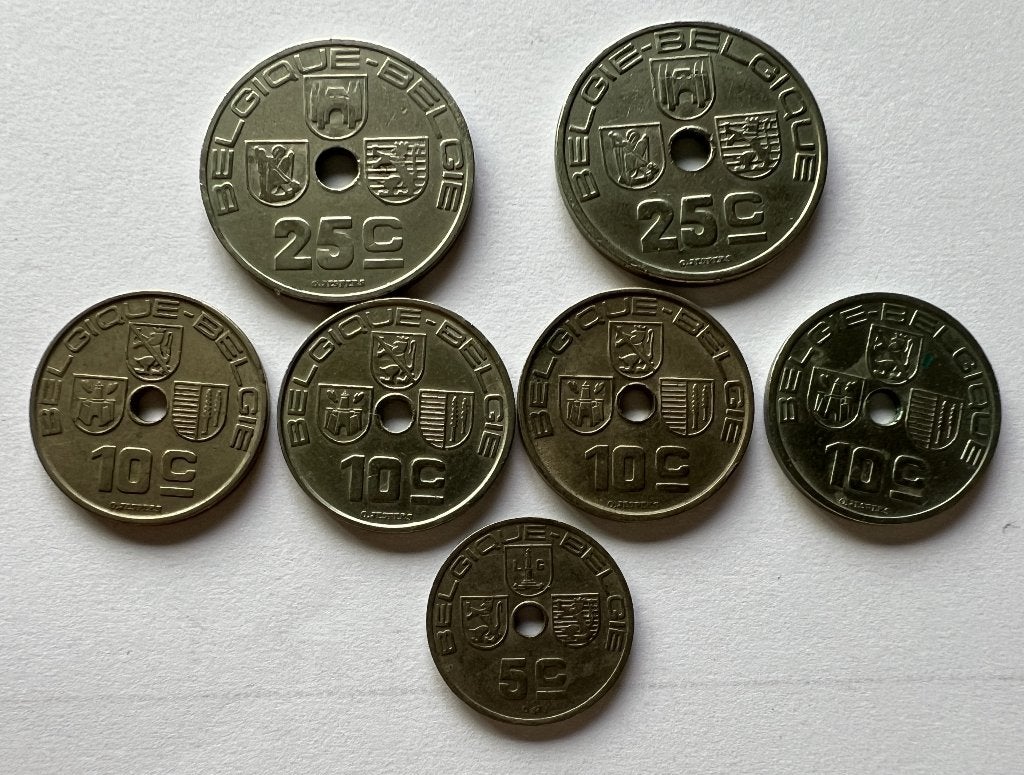 Belgie munten - Leopold III - Brussel - Bergen - Brugge 1938, Postzegels en Munten, Munten | België, Ophalen of Verzenden, Overig