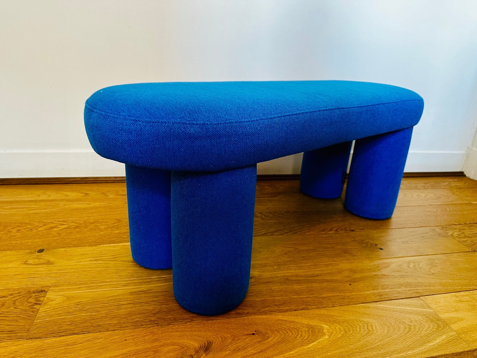 SofaCompany Bench/Pouf — Blauwe stof — Uitstekende staat, Huis en Inrichting, Ophalen, Zo goed als nieuw, Stof