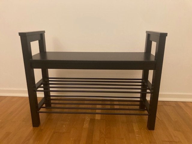 HEMNES Bench with shoe storage, white, 85x32x65 cm, Enlèvement