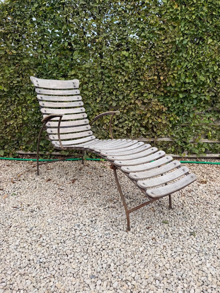 Ligzetel teak, Tuin en Terras, Ophalen, Zo goed als nieuw, Teakhout