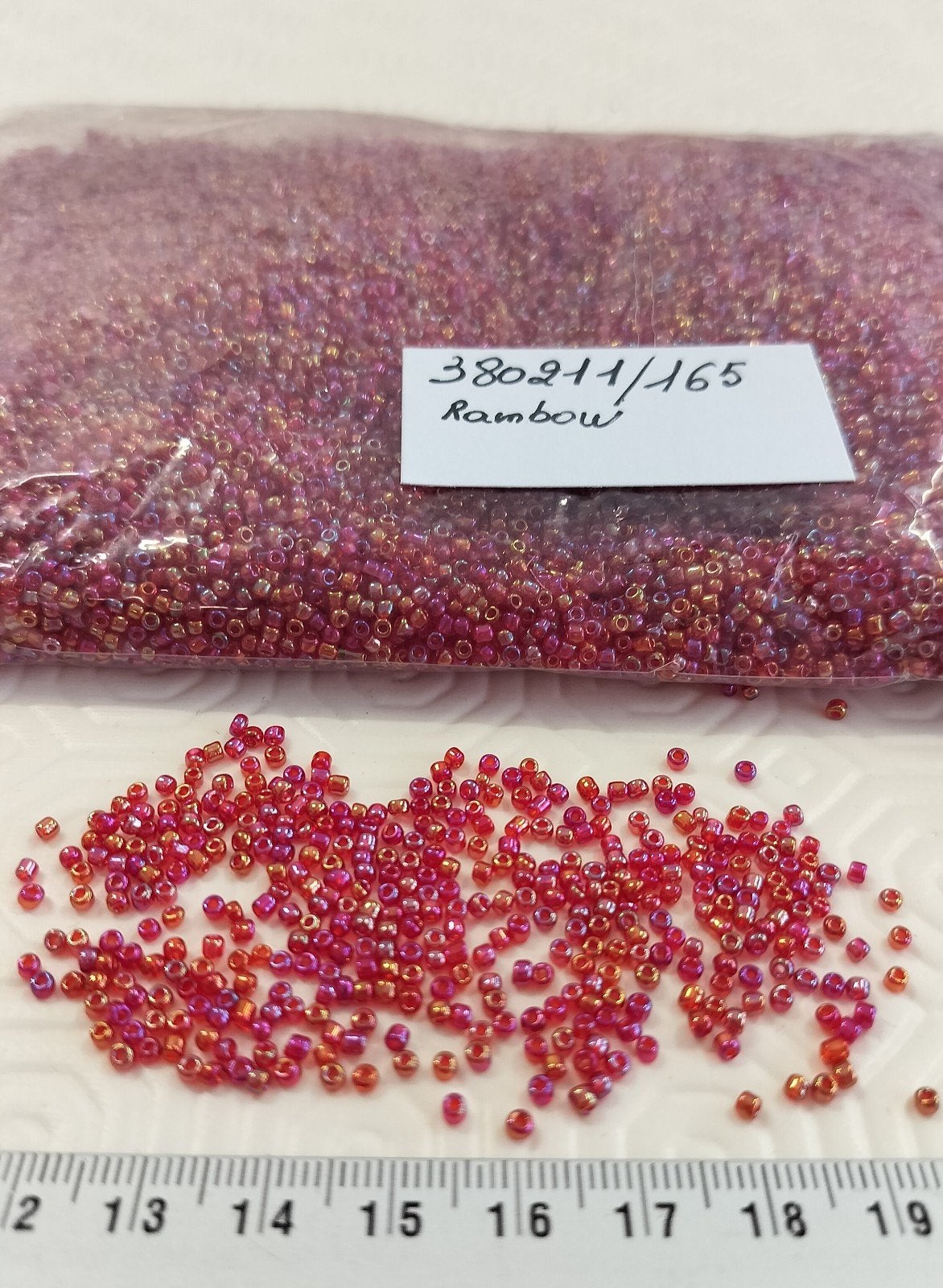 Sachet 500 gr.perles verre rocailles Fucshia rainbow ~2mm., Ophalen of Verzenden, Nieuw, Kraal
