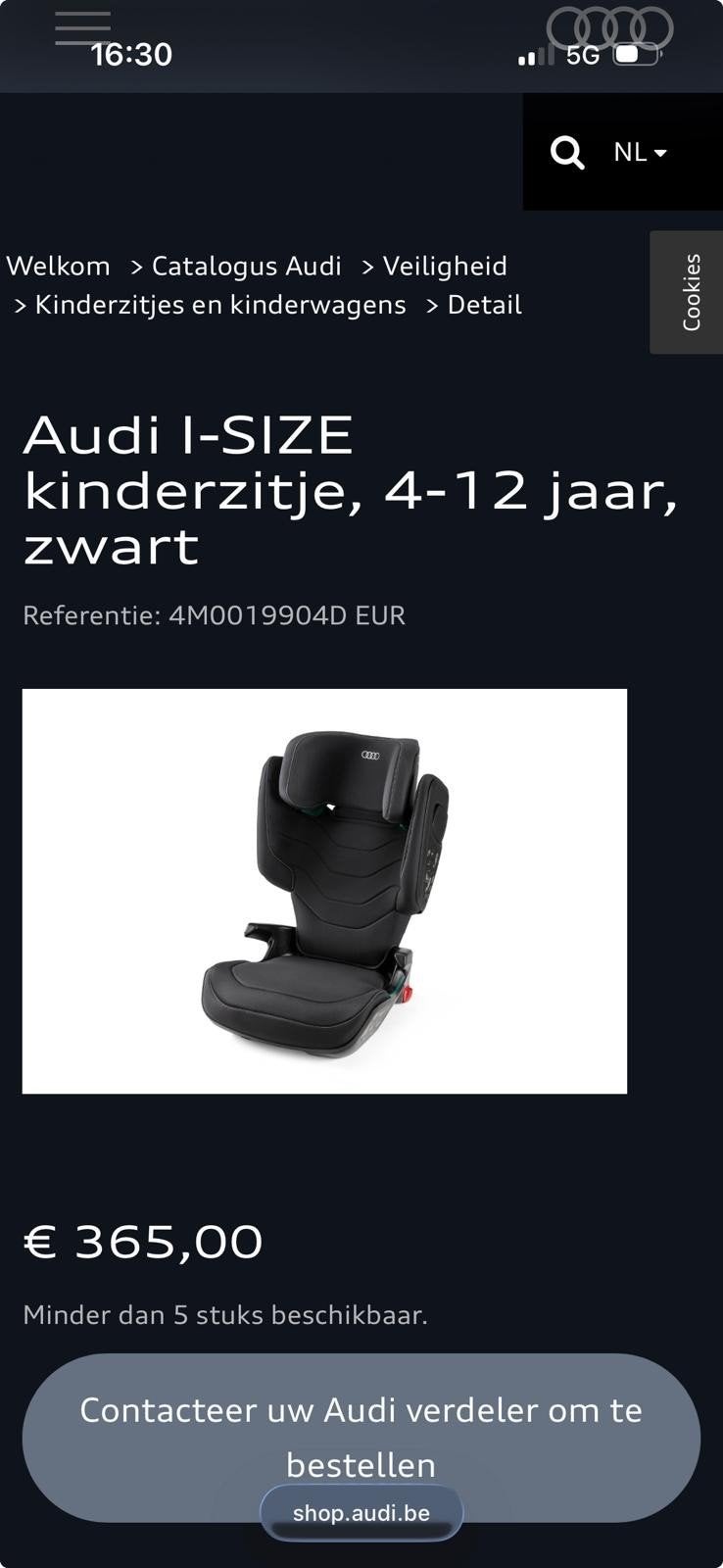 Audi Autostoel 4-12 jaar, Kinderen en Baby's, Ophalen