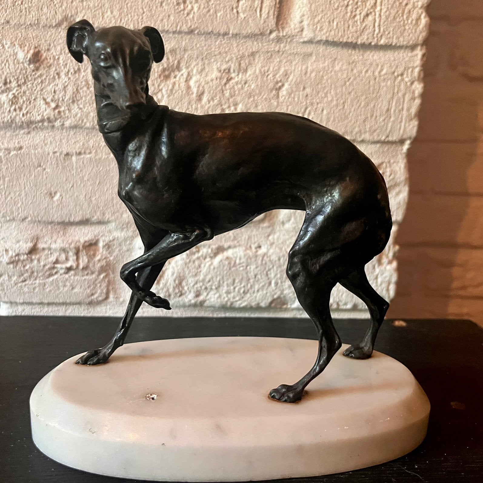 Prachtig windhondbeeld (whippet of Greyhound), Antiek en Kunst, Ophalen, Overige onderwerpen, Minder dan 20 cm, Art deco