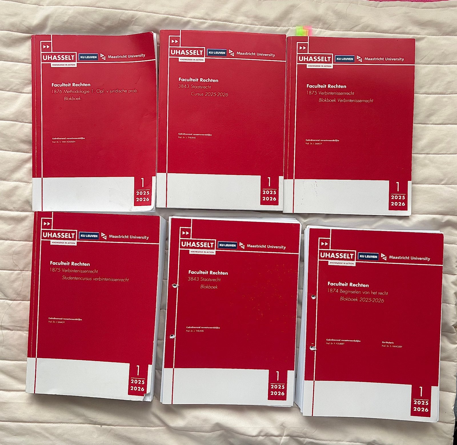 UHasselt Rechten 1e bachelor – Blokboeken & Cursussen pakket, Ophalen of Verzenden, Zo goed als nieuw, Overige niveaus, Overige vakken