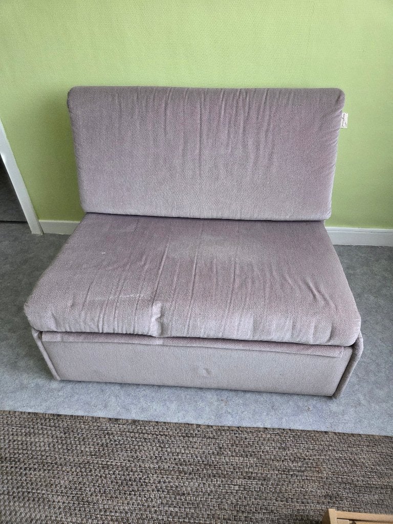 Zetelbed, Ophalen, Eenpersoons, Beige, 100 cm