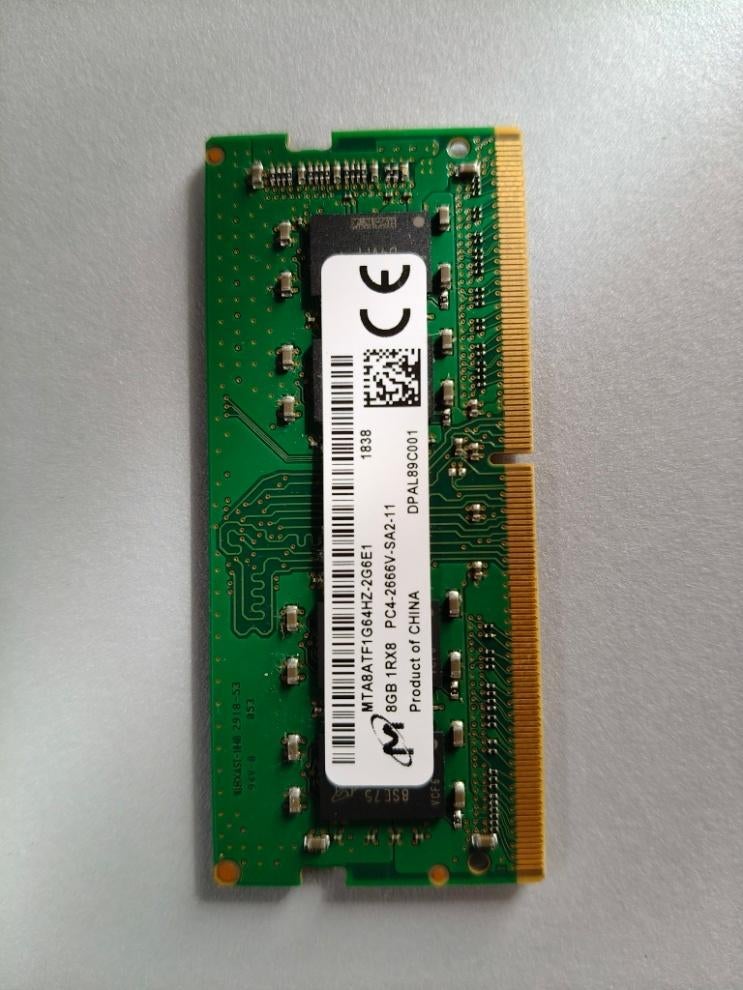 Micron 8GB DDR4 2666MHz SO-DIMM Laptop RAM 1Rx8 – PC4-2666V, Computers en Software, Ophalen, DDR4, 8 GB, Zo goed als nieuw