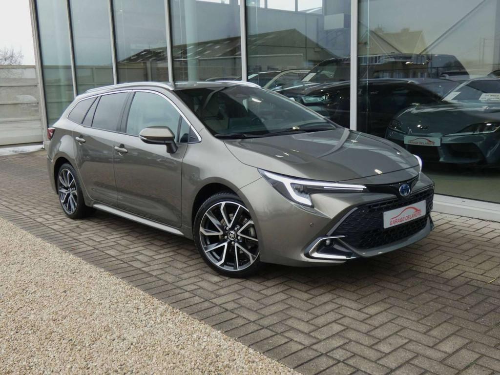 Toyota Corolla 2.0 Hybrid 196pk Premium+LEDER+Dodehoek+Sport, Auto's, Gebruikt, 4 cilinders, Bruin, 144 kW