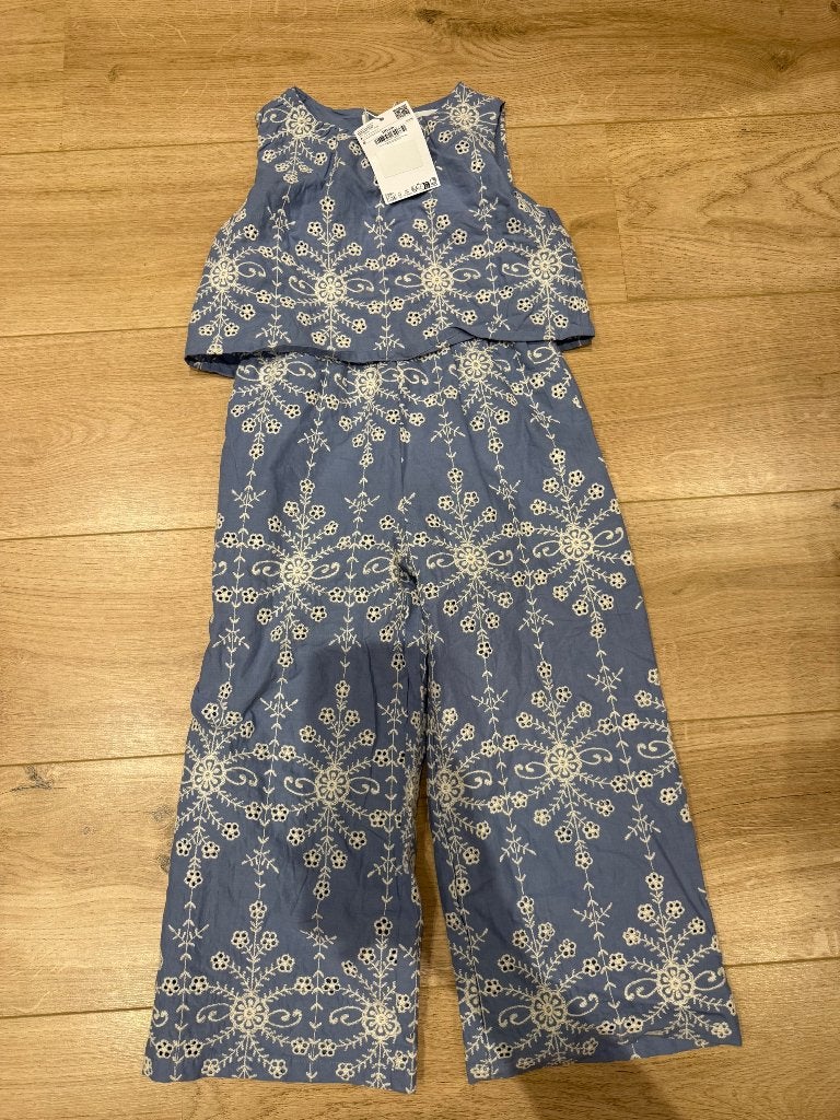 Combinaison brodée Mango bleue, Kinderen en Baby's, Kinderkleding | Maat 116, Meisje, Nieuw, Mango, Ophalen of Verzenden