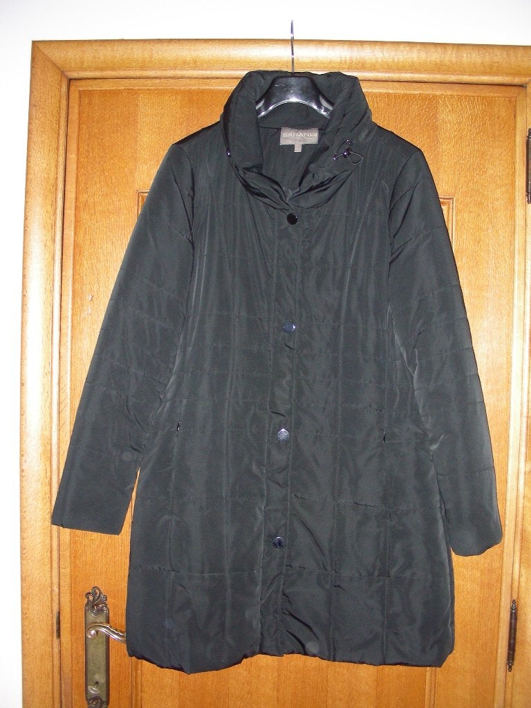 Zwarte winterjas met rits en drukknopen, Sarandi, large, Kleding | Dames, Zwart, Maat 42/44 (L), Sarandi, Ophalen of Verzenden