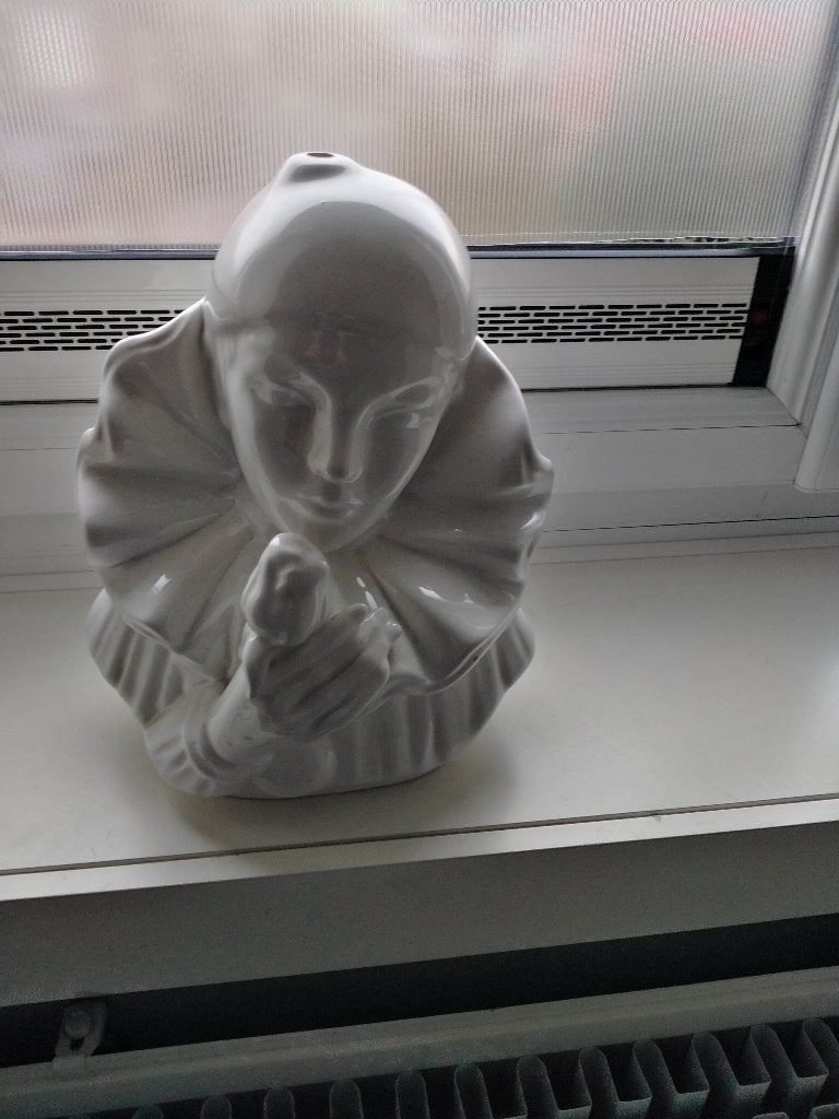 tête de pierrot, Enlèvement, Comme neuf, Blanc, Objet de décoration