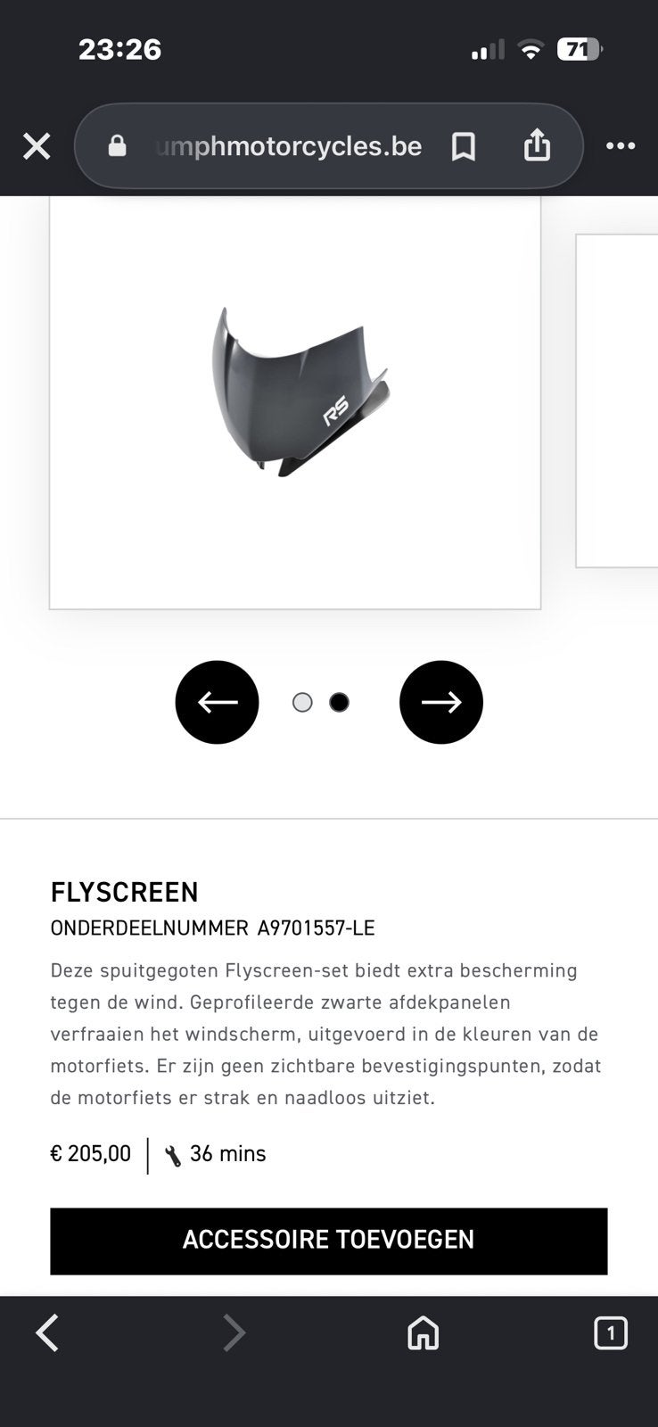 Triumph windscherm., Ophalen, Zo goed als nieuw