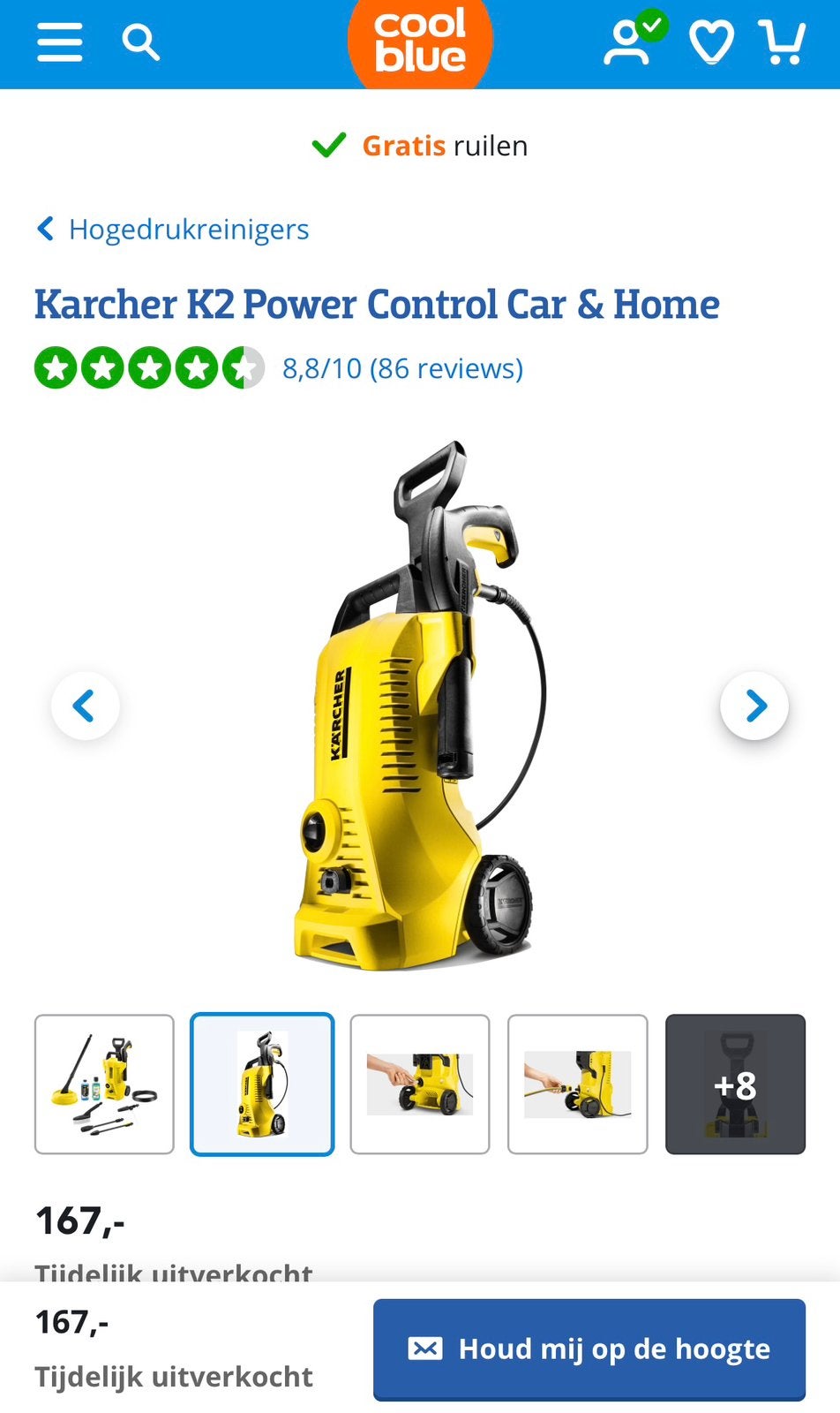 Hogedrukreiniger Karcher K2, Tuin en Terras, Ophalen, Zo goed als nieuw