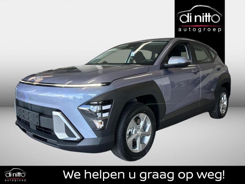 Hyundai Kona Hybrid 1.6 GDI Techno DEMO, Auto's, Automaat, Stof, Zwart, Blauw